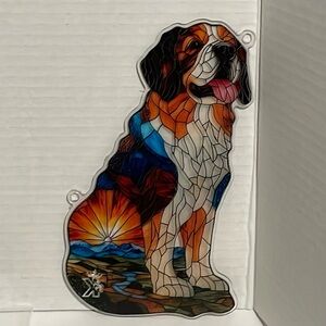 Suncatcher Acrylic Saint Bernard Dog Home Cottage Decor New Gifts